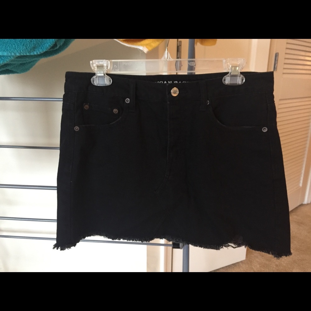 Black denim A-Line skirt, American Eagle, size 10